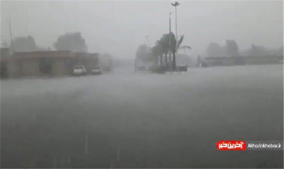 بارش شدید و سیل ‌آسای باران در جزیره‌ خارک