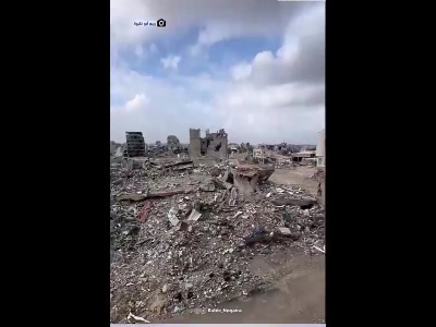 تصاویر ویرانی گسترده در مرکز شهر خان ‌یونس