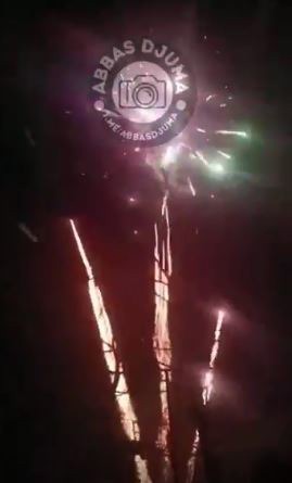 نورافشانی روس‌ها پس از تصرف شهر دیمیتروف