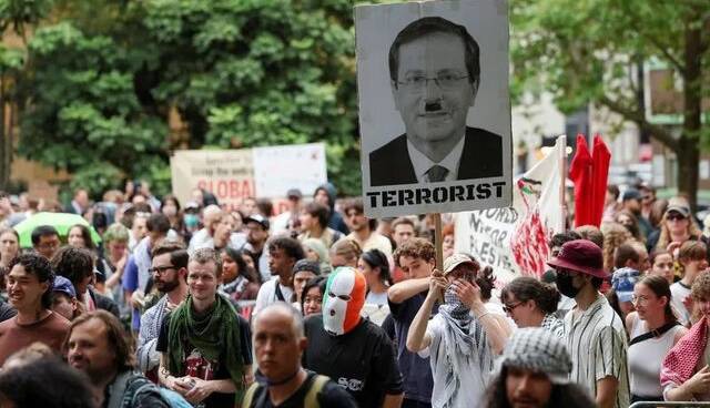 اعتراضات ضد صهیونیستی در استرالیا همزمان با حضور رئیس‌ رژیم صهیونیستی