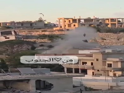 لحظه‌ی انفجار یک پهپاد انتحاری صهیونیستی در جنوب لبنان