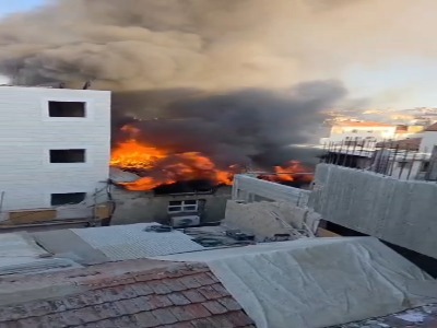 آتش‌سوزی گسترده در یک ساختمان در قدس اشغالی